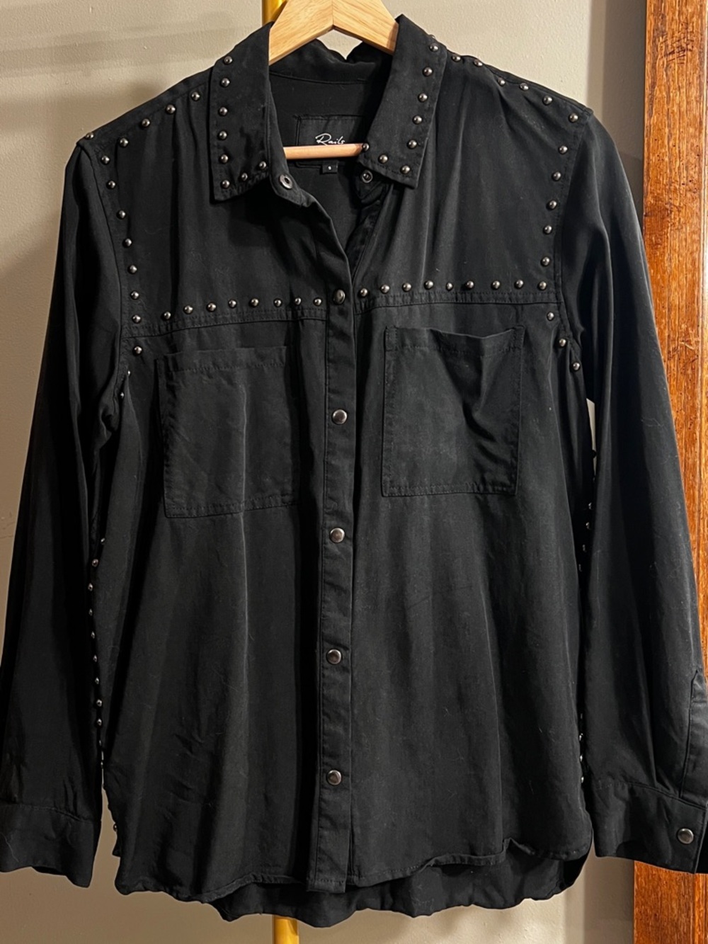 Rails Black Studded Button-Down Shirt